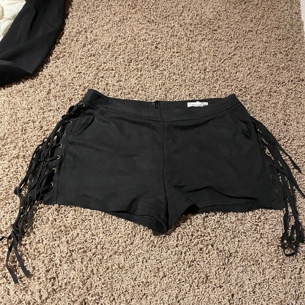 Love Riche shorts with fringe on the side